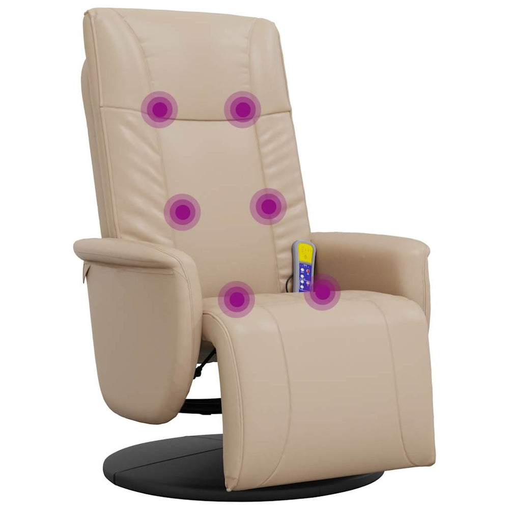 Massagesessel Cappuccino-Braun mit Fußteil
