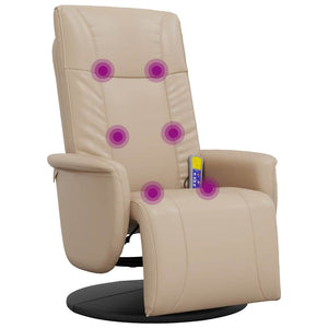 Massagesessel Cappuccino-Braun mit Fußteil