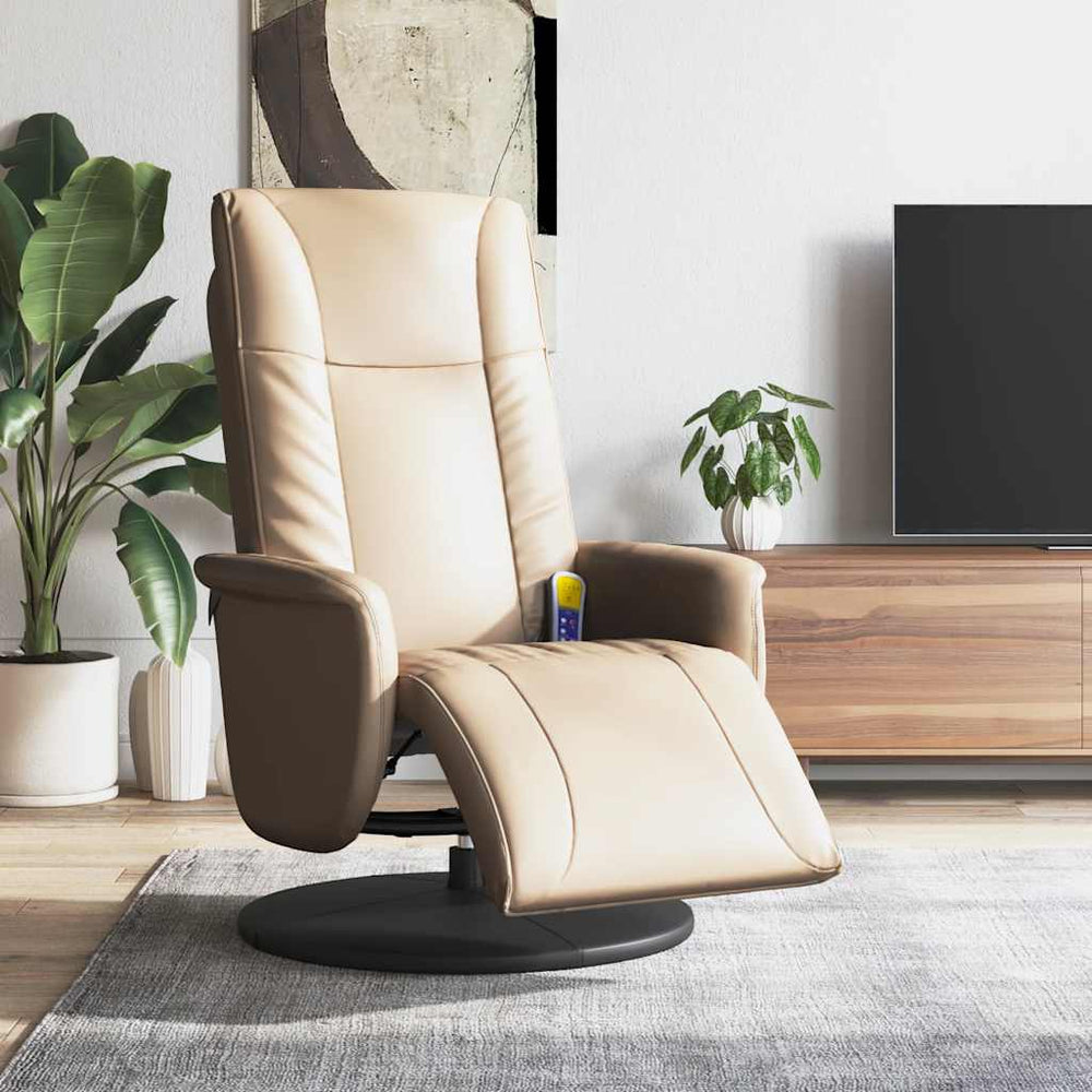 Massagesessel Cappuccino-Braun mit Fußteil