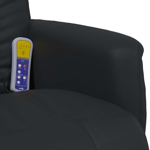 Massagesessel Schwarz Kunstleder mit Fußteil