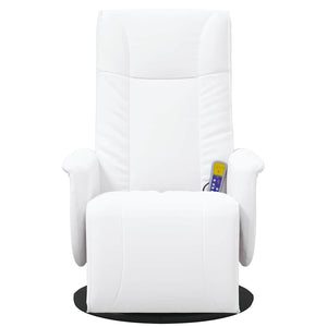 Massagesessel Weiß Kunstleder mit Fußteil