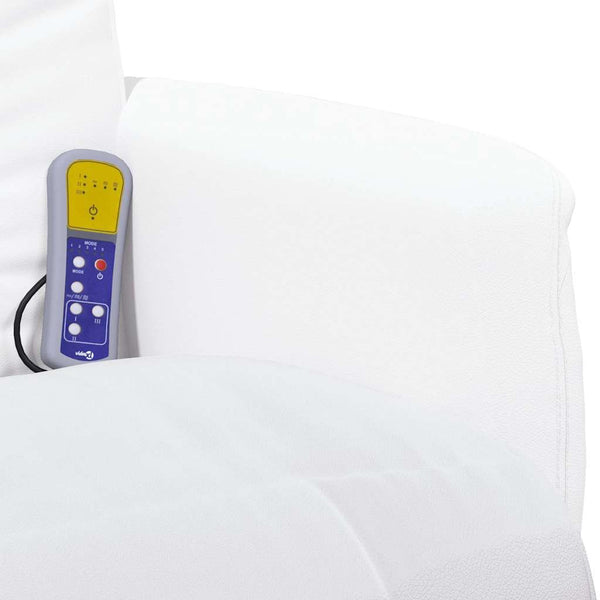 Massagesessel Weiß Kunstleder mit Fußteil