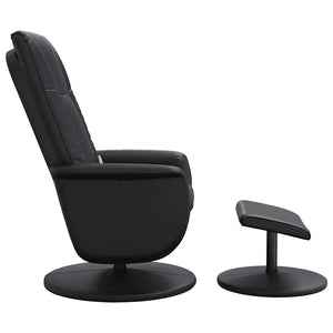 Massagesessel mit Hocker, Schwarz Kunstleder