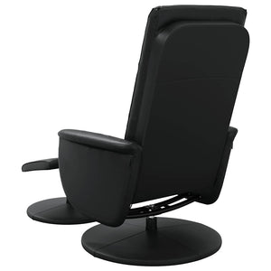 Massagesessel mit Hocker, Schwarz Kunstleder