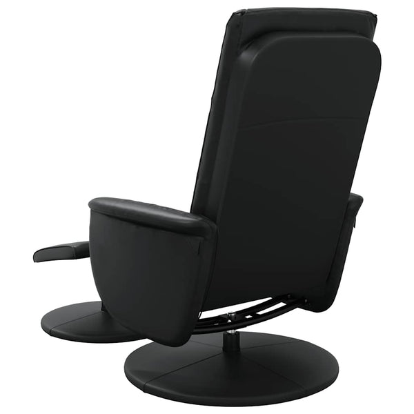 Massagesessel mit Hocker, Schwarz Kunstleder