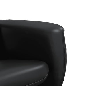 Massagesessel mit Hocker, Schwarz Kunstleder