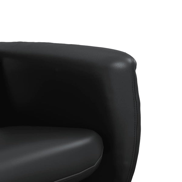Massagesessel mit Hocker, Schwarz Kunstleder