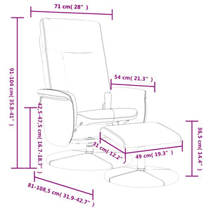 Massagesessel mit Hocker, Schwarz Kunstleder