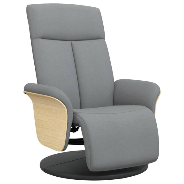 vidaXL Recliner with Footrest Light Grey Fabric