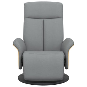 vidaXL Recliner with Footrest Light Grey Fabric