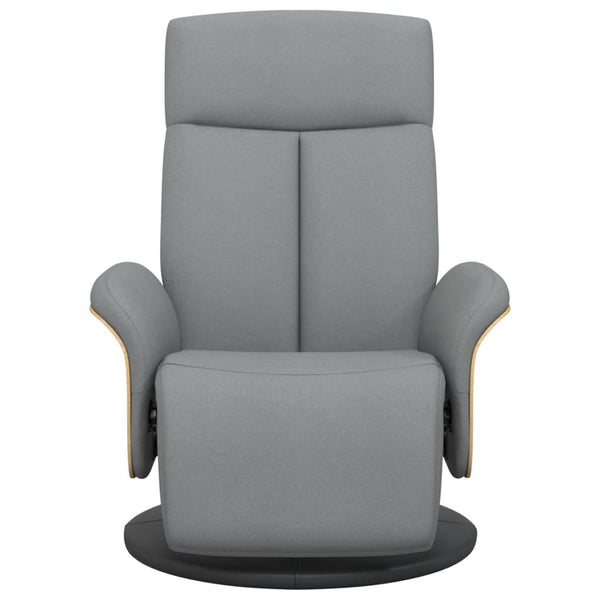 vidaXL Recliner with Footrest Light Grey Fabric
