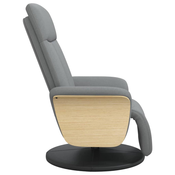 vidaXL Recliner with Footrest Light Grey Fabric