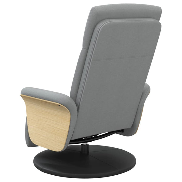 vidaXL Recliner with Footrest Light Grey Fabric
