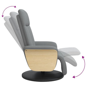 vidaXL Recliner with Footrest Light Grey Fabric