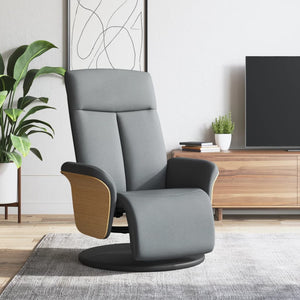 vidaXL Recliner with Footrest Light Grey Fabric