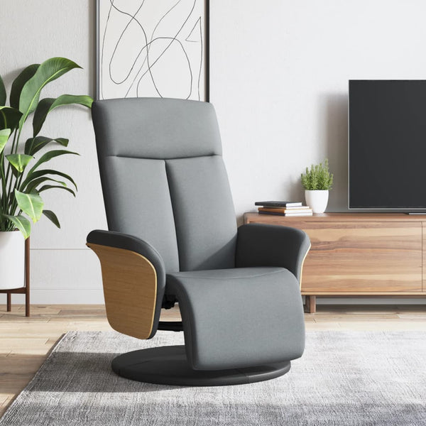 vidaXL Recliner with Footrest Light Grey Fabric