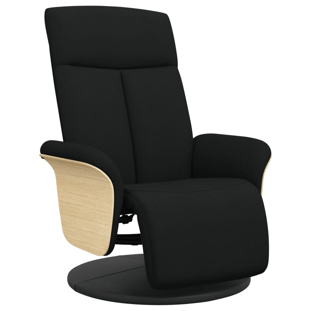 vidaXL Recliner with Footrest Black Fabric