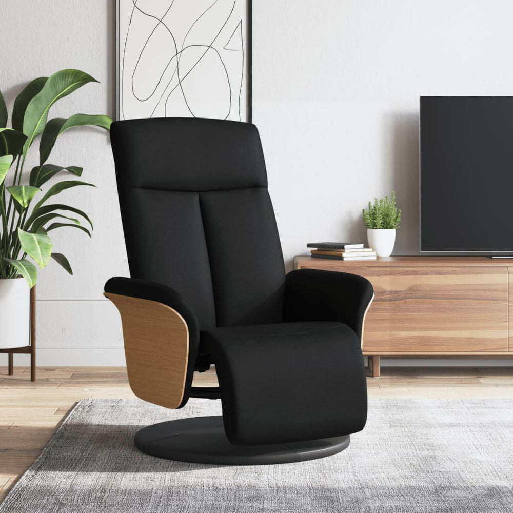 vidaXL Recliner with Footrest Black Fabric