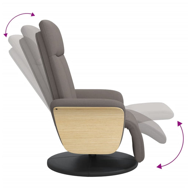 Taupe Relaxsessel mit Fußteil