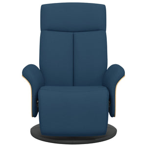 vidaXL Fauteuil relax avec repose-pieds tissu bleu