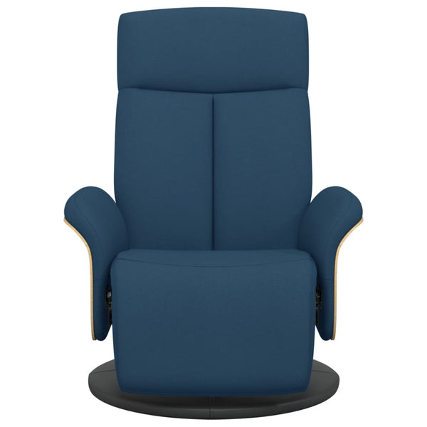vidaXL Fauteuil relax avec repose-pieds tissu bleu