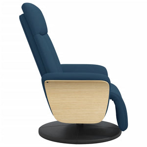 vidaXL Fauteuil relax avec repose-pieds tissu bleu