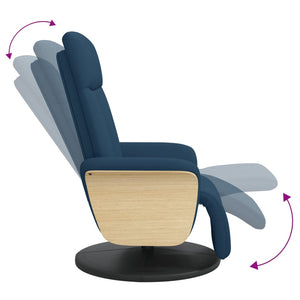 vidaXL Fauteuil relax avec repose-pieds tissu bleu