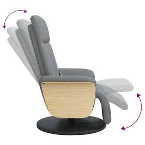 vidaXL Massage Recliner with Footrest Light Gray Fabric