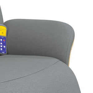 vidaXL Massage Recliner with Footrest Light Gray Fabric
