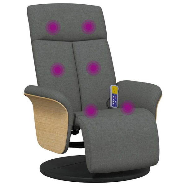 Massagesessel Dunkelgrau mit Fußteil