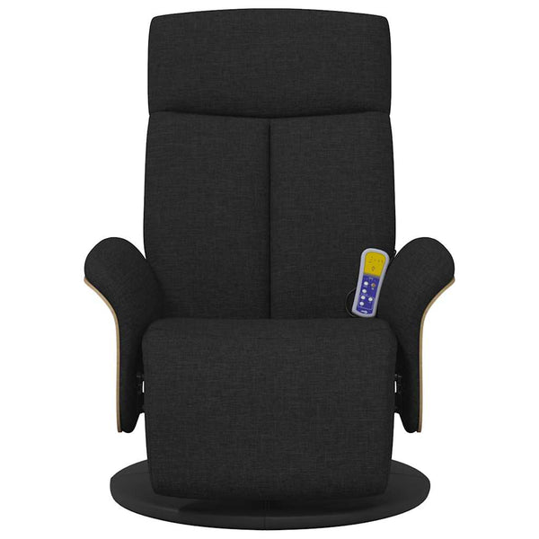 Massagesessel Schwarz Stoff mit Fußteil