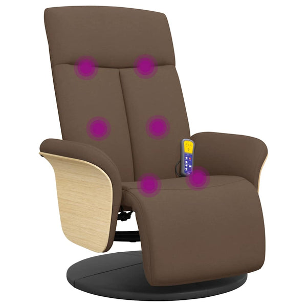 Massagesessel Braun mit Fußteil