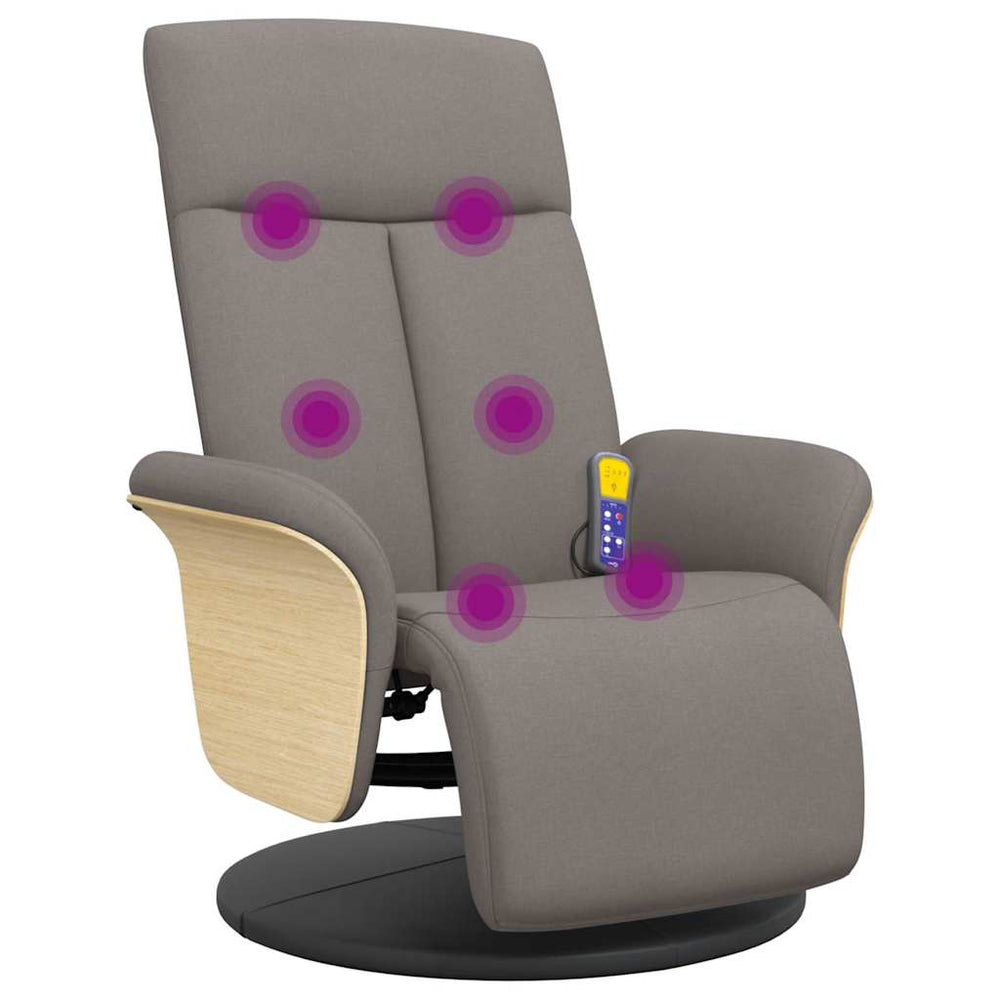 Massagesessel Taupe mit Fußteil