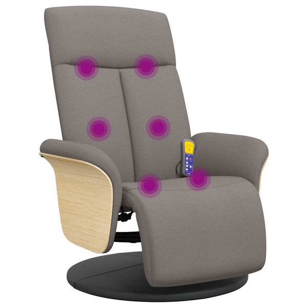 Massagesessel Taupe mit Fußteil