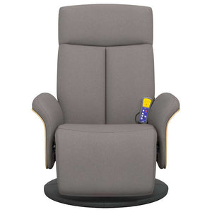 Massagesessel Taupe mit Fußteil