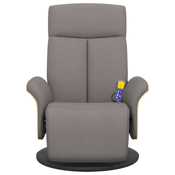 Massagesessel Taupe mit Fußteil