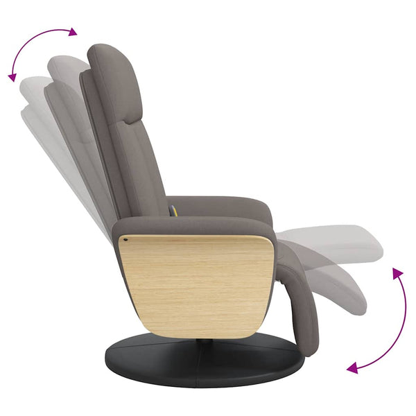 Massagesessel Taupe mit Fußteil