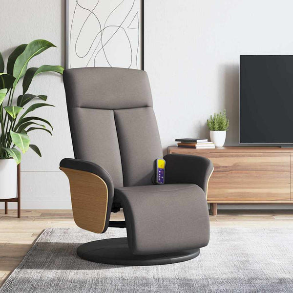 Massagesessel Taupe mit Fußteil