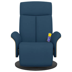 Blauer Massagesessel mit Fußteil