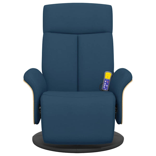 Blauer Massagesessel mit Fußteil