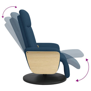 Blauer Massagesessel mit Fußteil