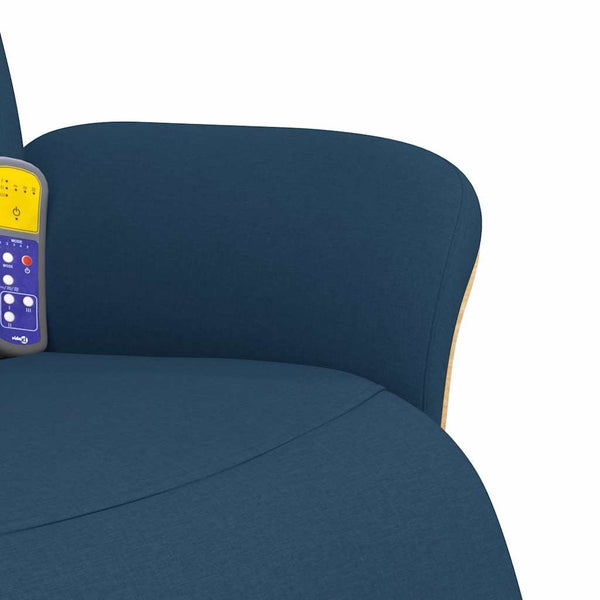 Blauer Massagesessel mit Fußteil