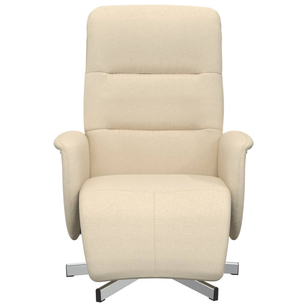 Relaxsessel mit Hocker, Creme Stoff