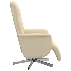 Relaxsessel mit Hocker, Creme Stoff