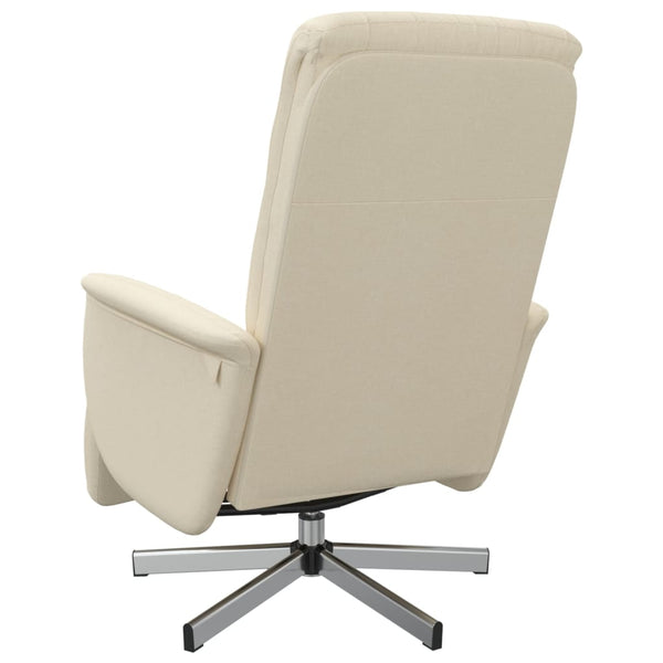 Relaxsessel mit Hocker, Creme Stoff