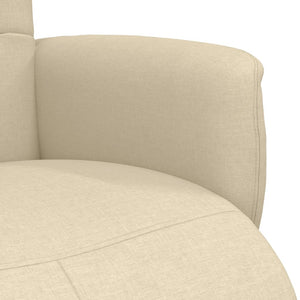 Relaxsessel mit Hocker, Creme Stoff