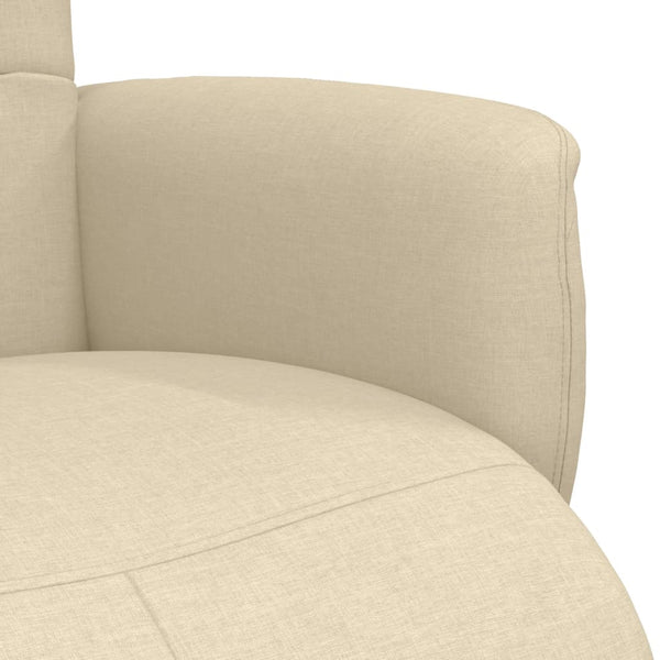 Relaxsessel mit Hocker, Creme Stoff