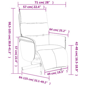 Relaxsessel mit Hocker, Creme Stoff