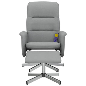 Massagesessel mit Hocker, Hellgrau