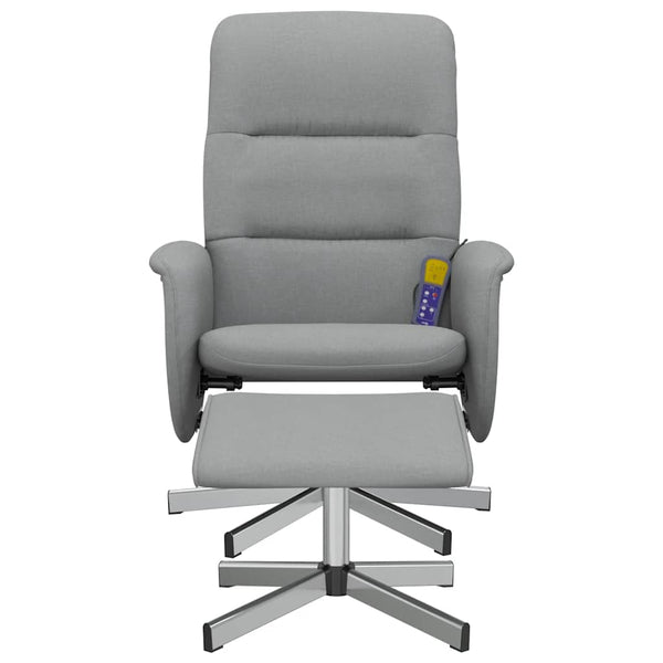 Massagesessel mit Hocker, Hellgrau